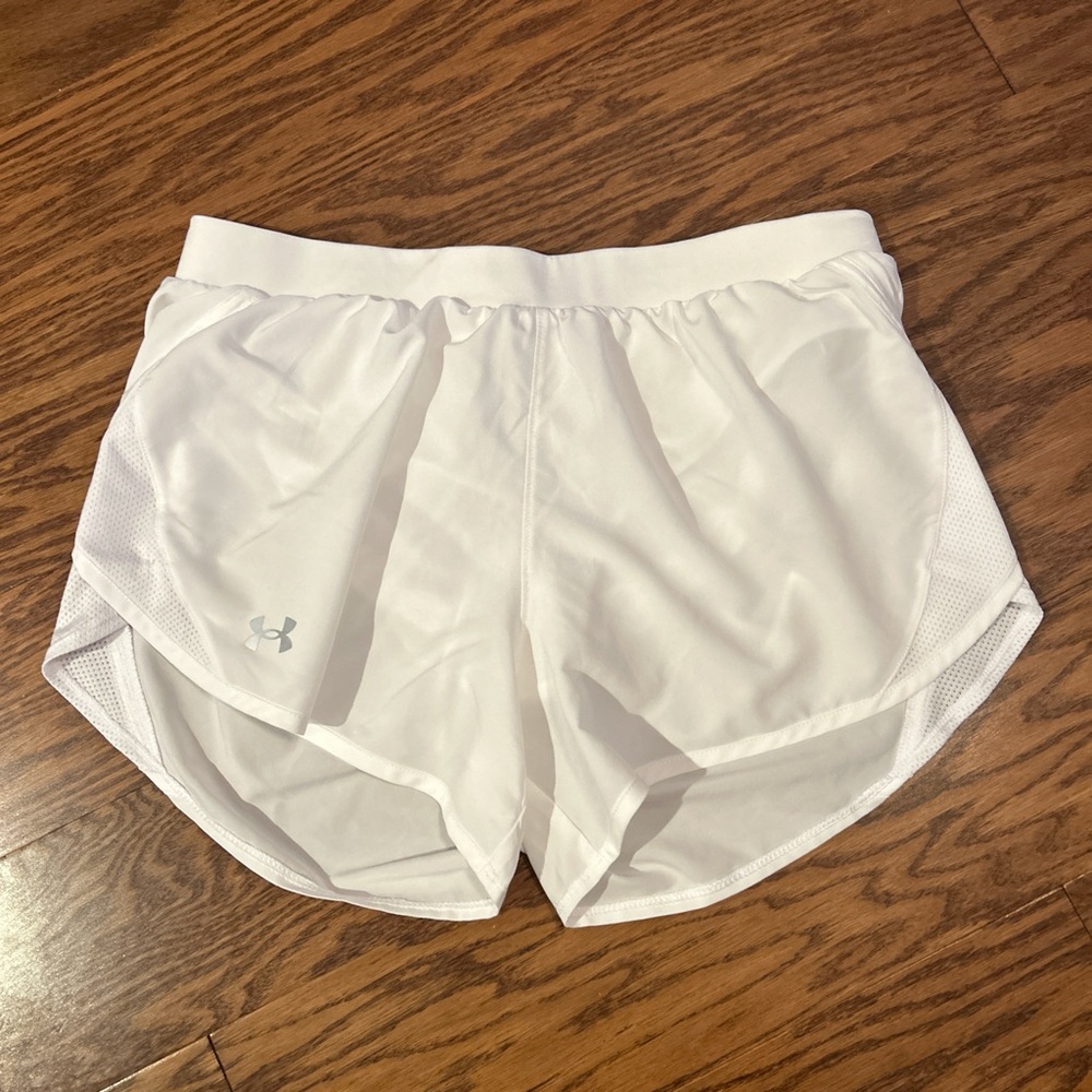 White Under Armour shorts; active wear; size M